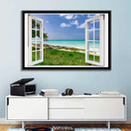 Gazebo on Pier Over Turquoise Ocean Wall Art