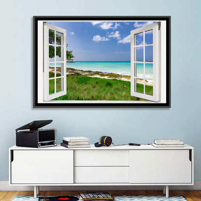 Gazebo on Pier Over Turquoise Ocean Wall Art