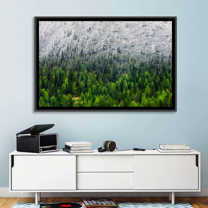 Snowy Dolomites Forest Wall Art