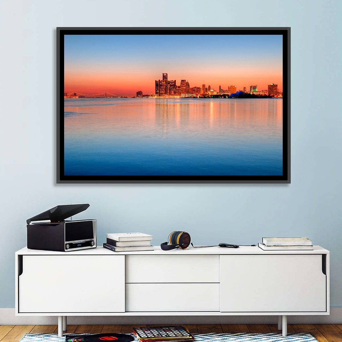 Detroit Golden Hour Skyline Wall Art