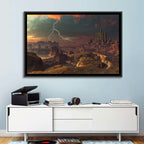 Dusk Storm Over Alien Fortress Wall Art