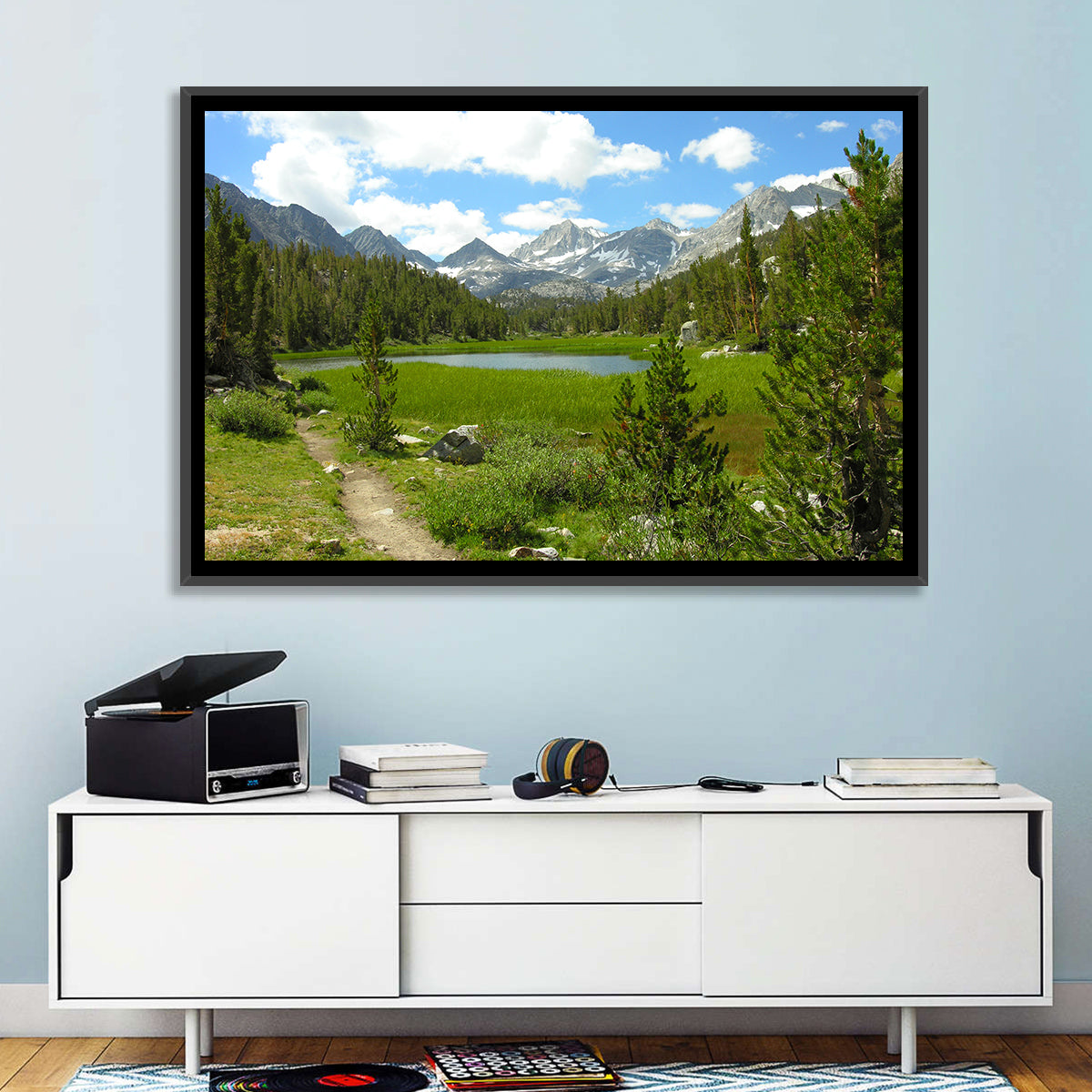 Sierra Nevada Trail to Snow Capped Peaks Wall Art
