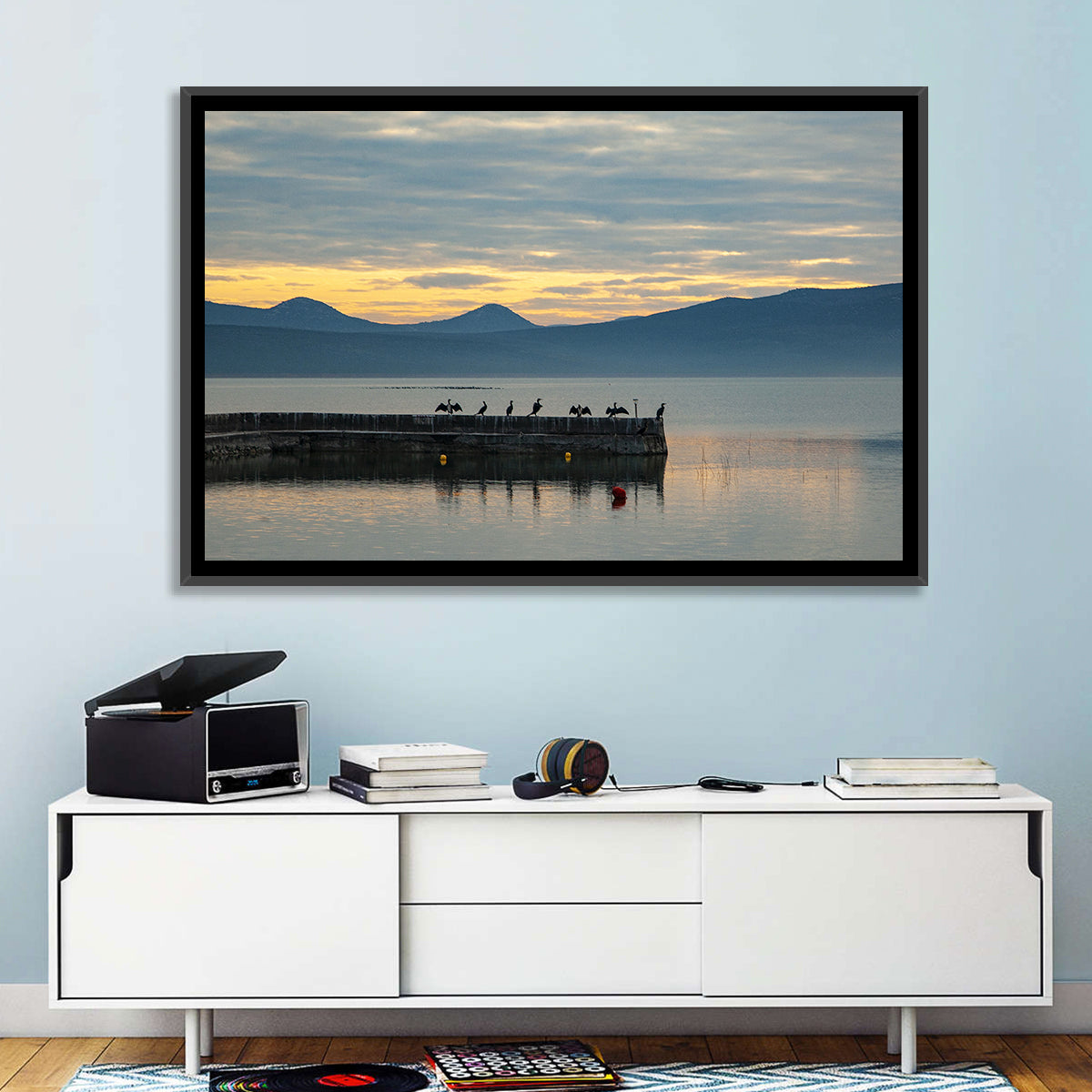Lake Vrana Pier at Sunset Wall Art