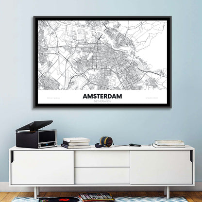 Amsterdam City Map Wall Art