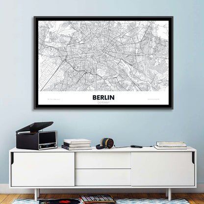 Berlin Street Network Map Wall Art
