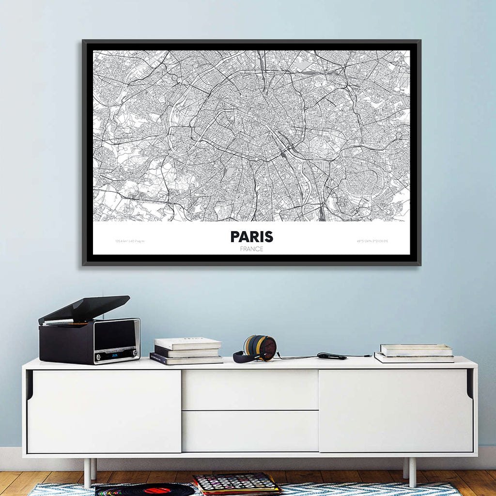 Paris Aerial Map Wall Art
