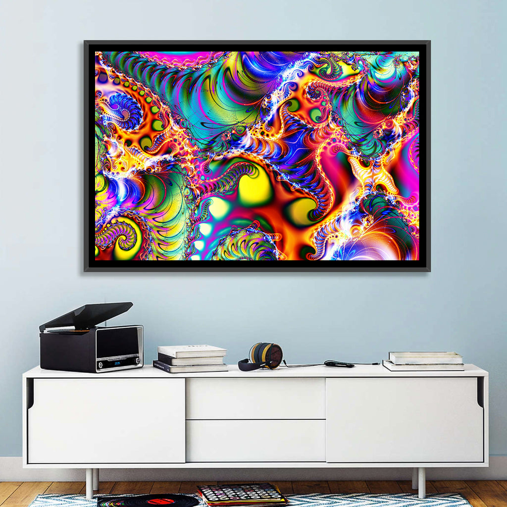 Chromatic Fractal Swirls Wall Art