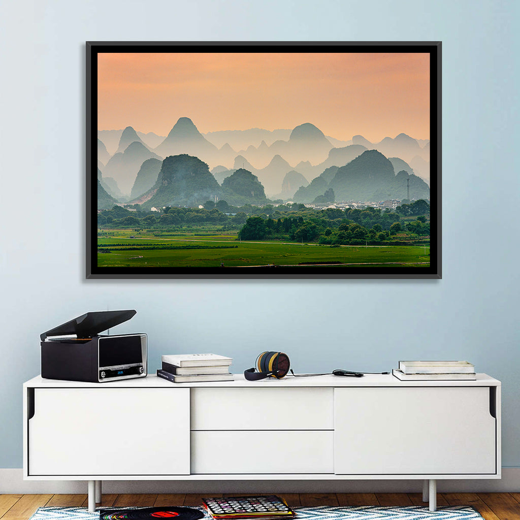 Misty Karst Mountains Wall Art