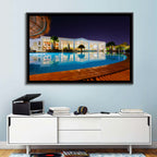 Moonlit Resort Pool Reflection Wall Art