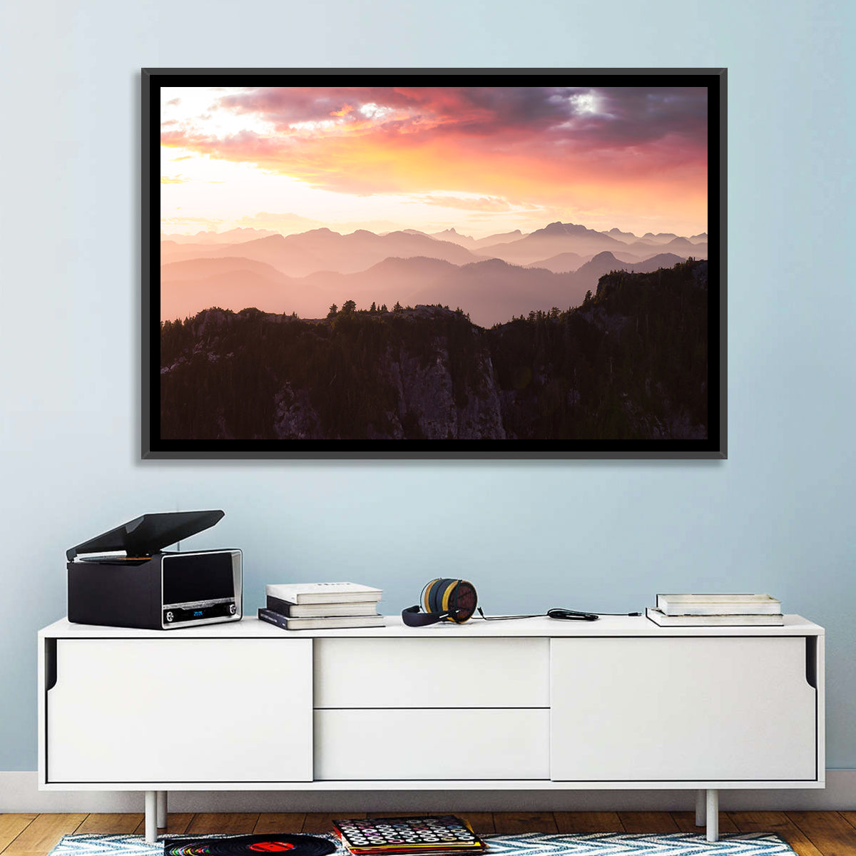 Vancouver Mountains at Sunset Wall Art
