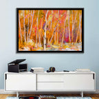 Autumn Birch Grove Painting Wall Art