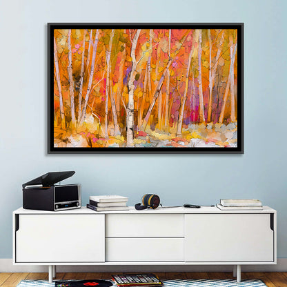 Autumn Birch Grove Painting Wall Art