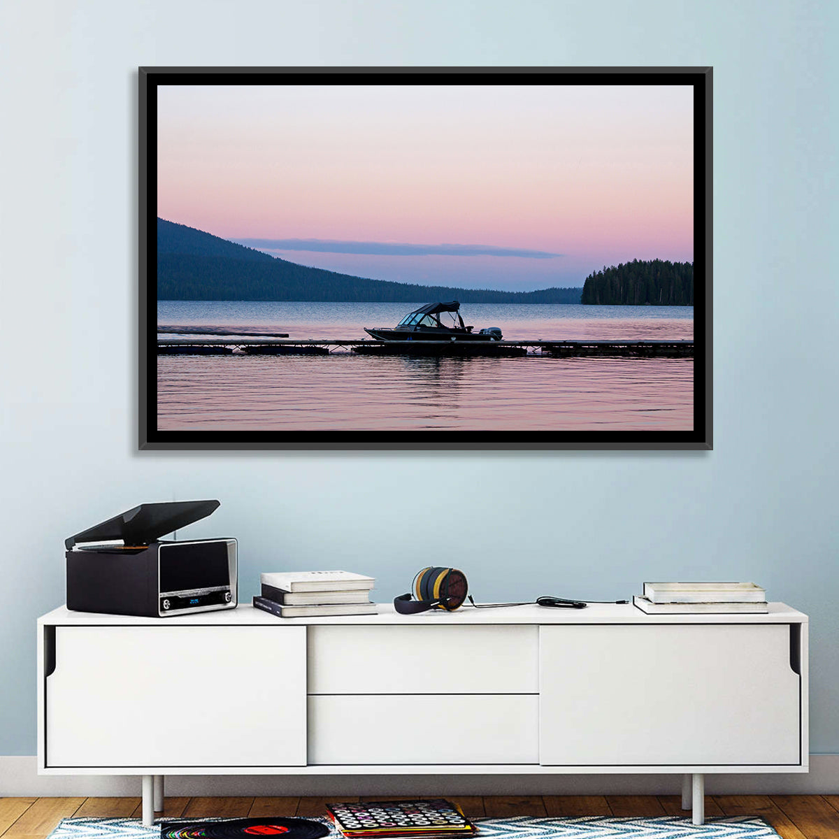 Odell Lake Dock at Twilight Wall Art
