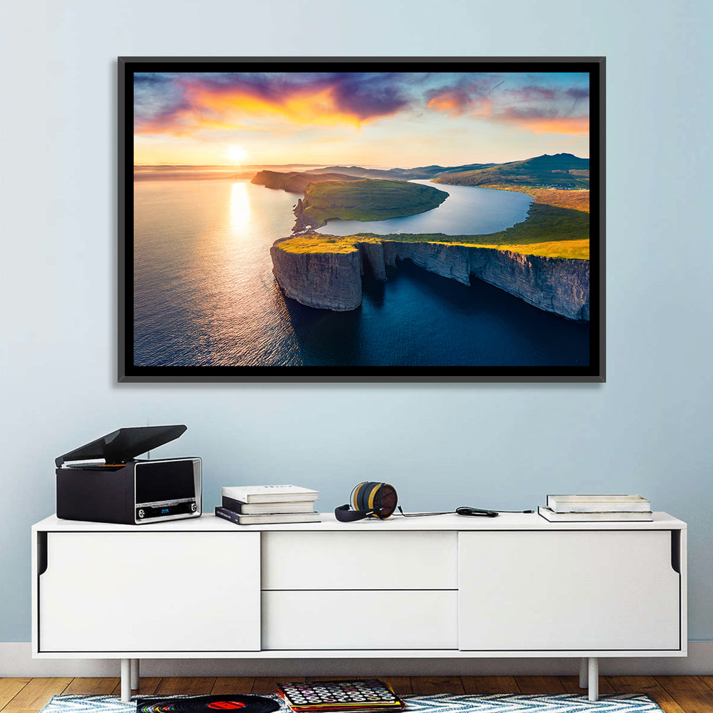 Sørvágsvatn Lake at Sunset Wall Art