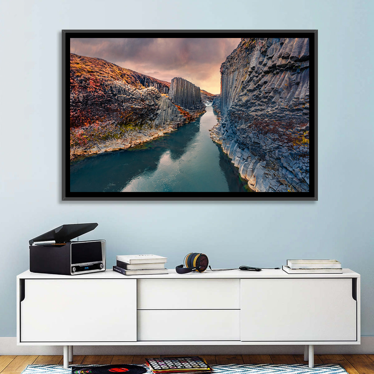 Studlagil Canyon at Sunset Wall Art