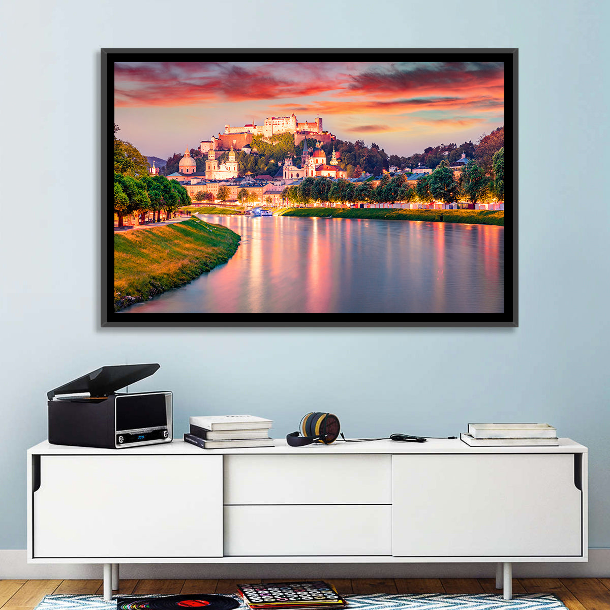 Hohensalzburg Fortress at Sunset Wall Art