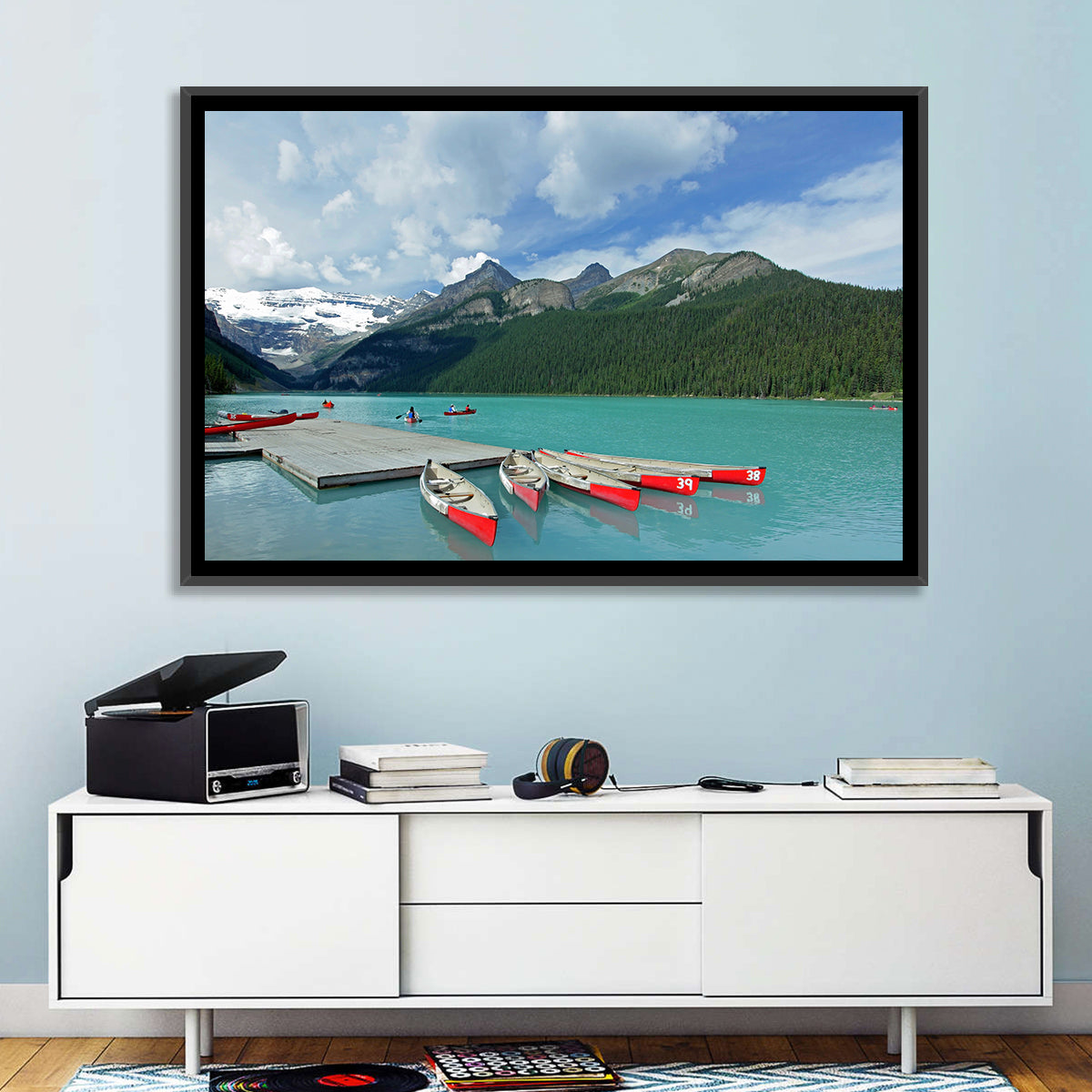 Red Canoes at Lake Louise Wall Art