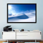Sunlit Snow Dune Under Blue Sky Wall Art