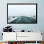 Foggy Winter Mountain Road Wall Art