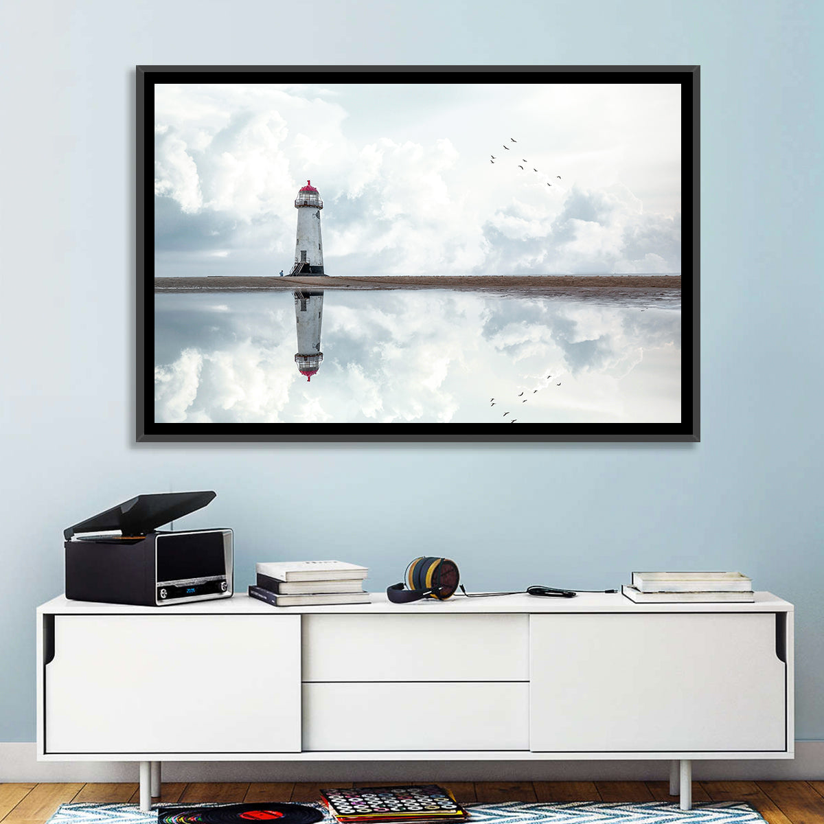 Wales Seashore Lighthouse Wall Art
