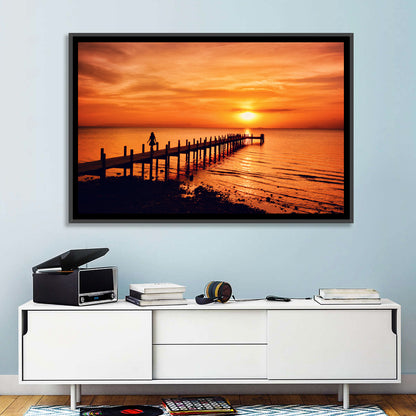 Kampot Pier at Sunset Wall Art