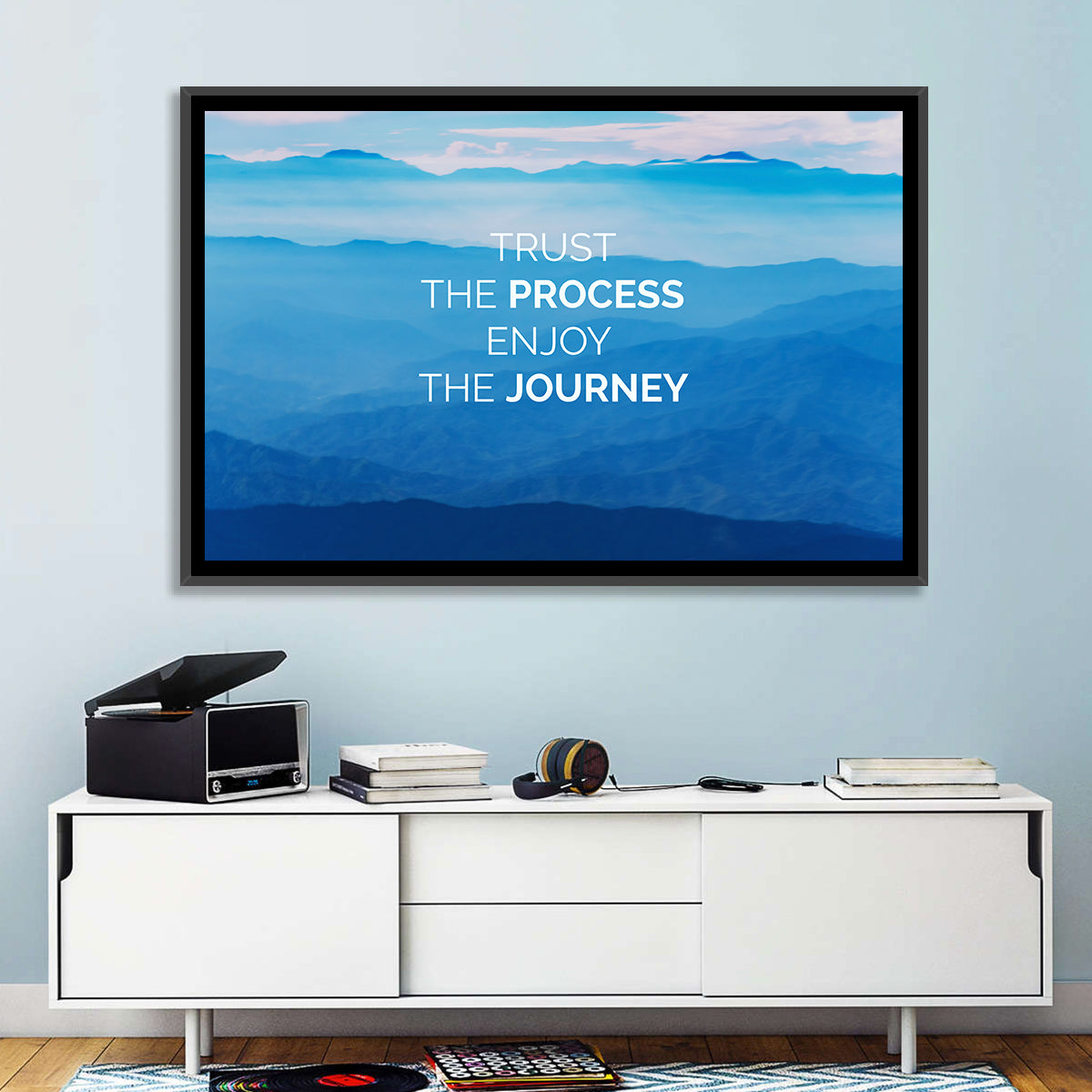 Trust the Process Mountain Layers Wall Art