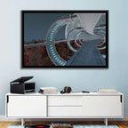 Futuristic City Tunnel with Moon Wall Art