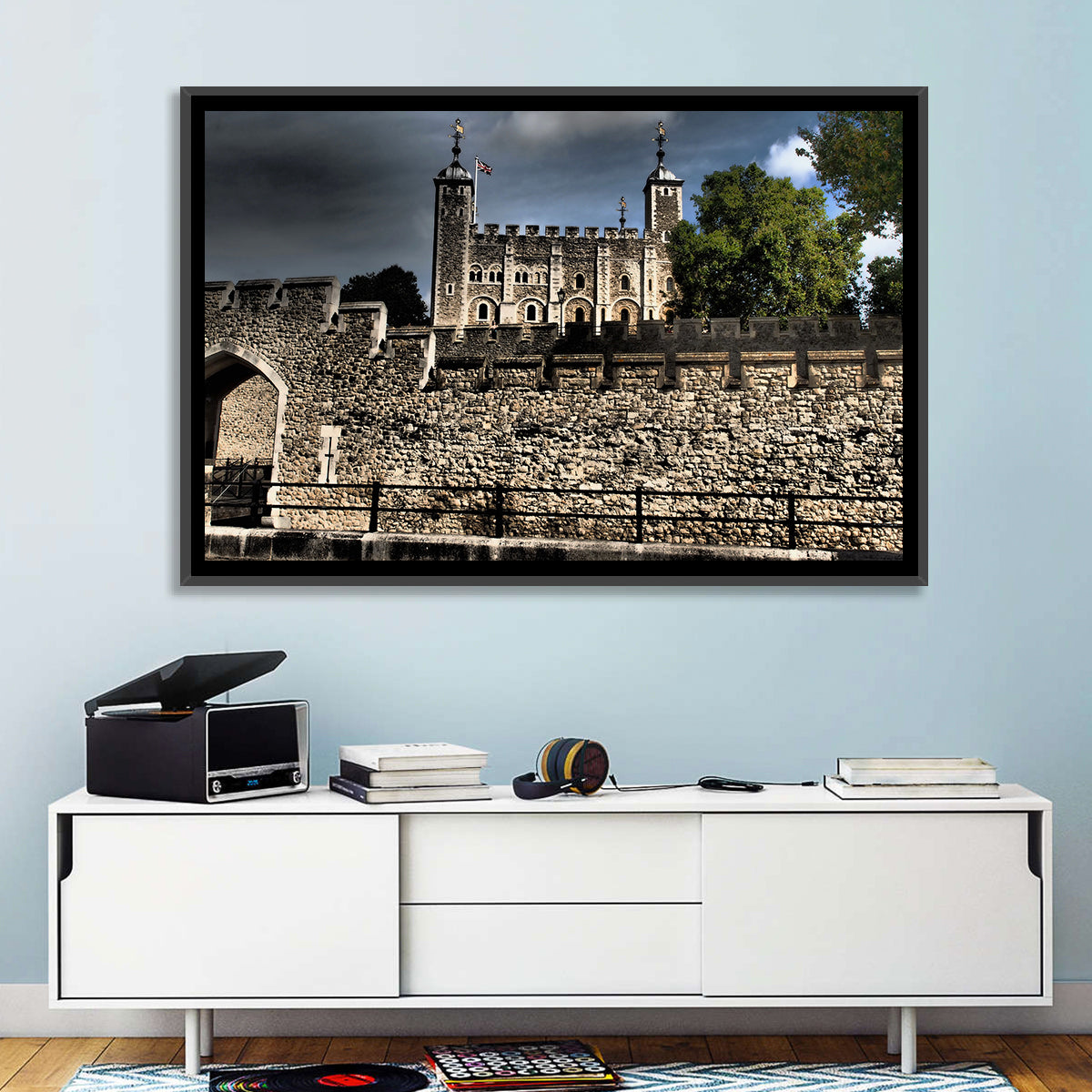 Tower of London Wall Art in a room, landscape