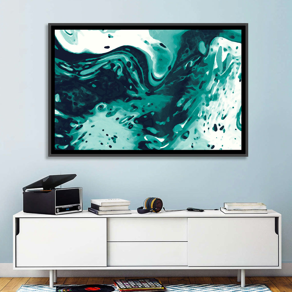 Teal Wave Abstract Wall Art