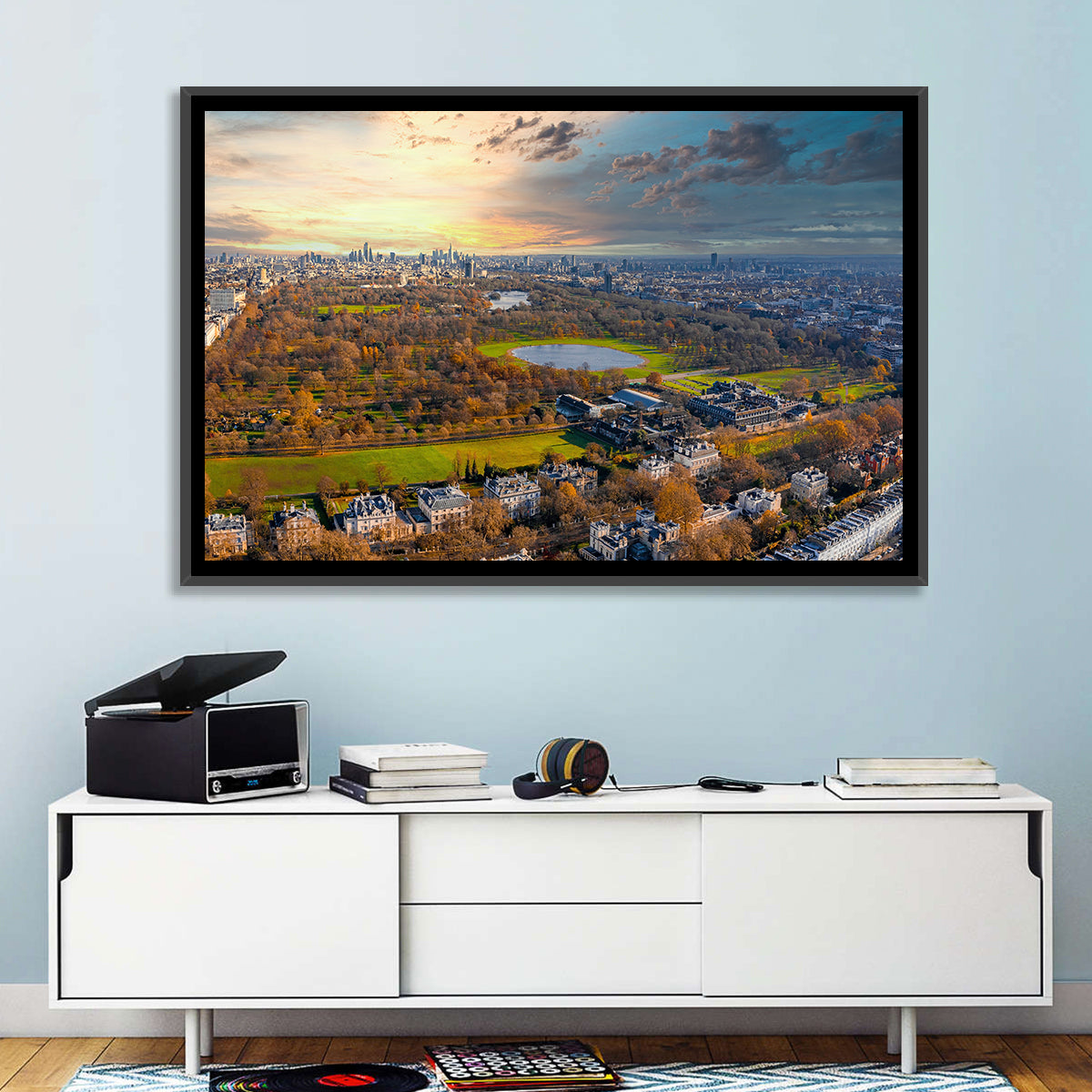 Cloudy Hyde Park Aerial Wall Art