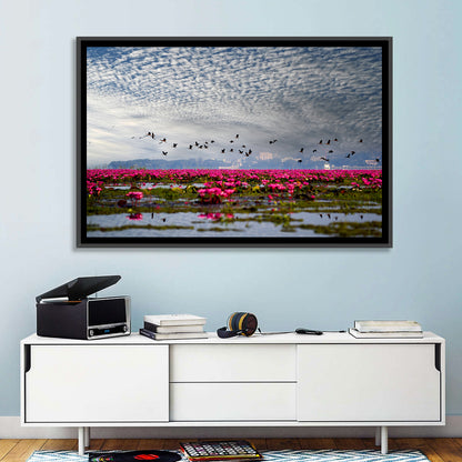 Red Lotus Lake Wall Art