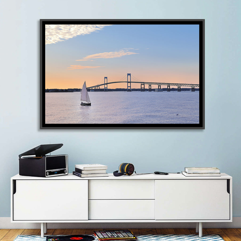 Newport Bridge at Sunset Wall Art