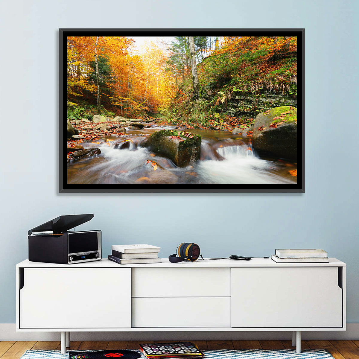 Forest Stream in Autumn Wall Art