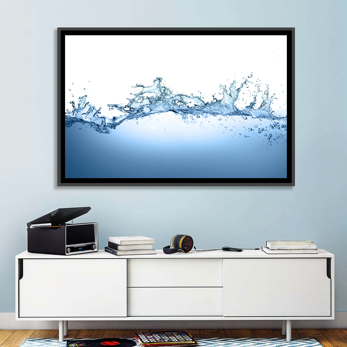 Fresh Water Splash Wall Art in a room, landscape