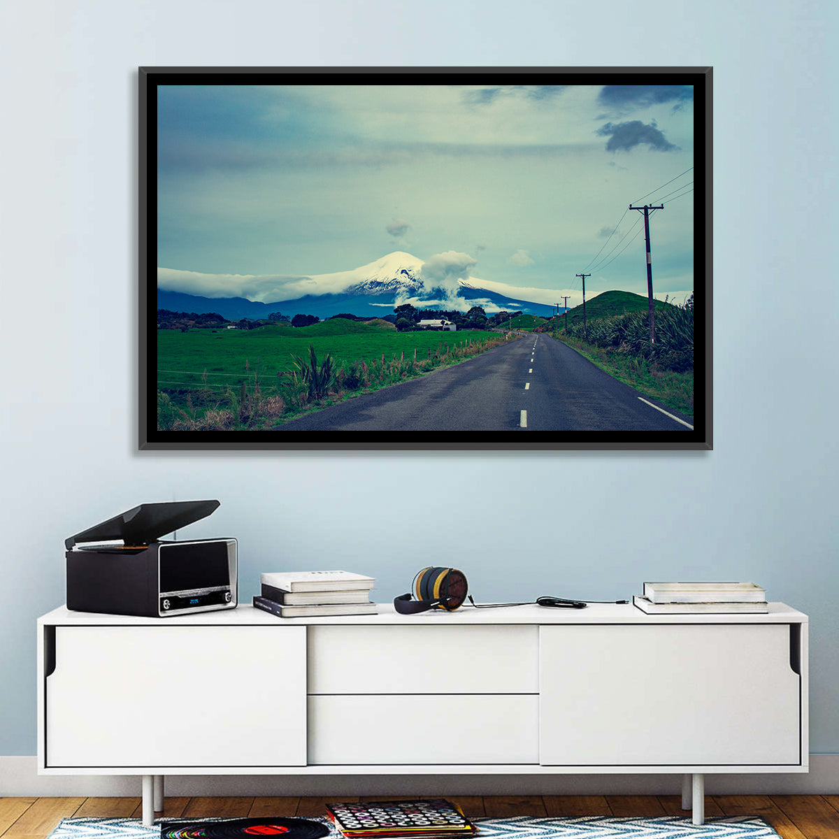 Empty Road to Mount Taranaki Wall Art