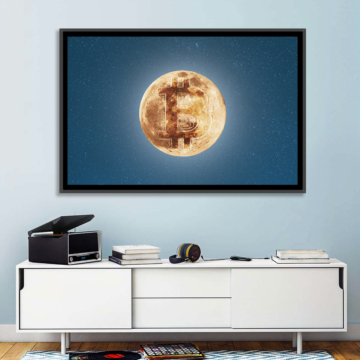 Bitcoin Circuit Moon Wall Art