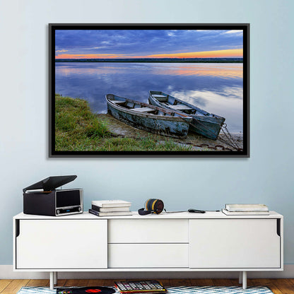 Chained Rowboats at Dusk Wall Art