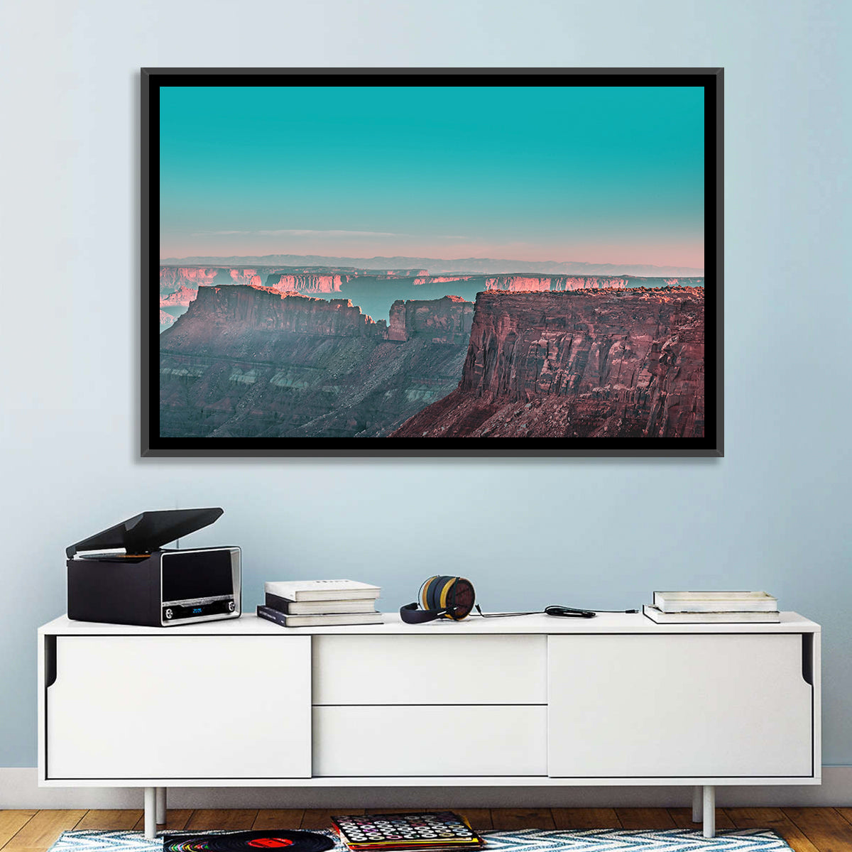 Sunlit Canyon Rim at Dusk Wall Art