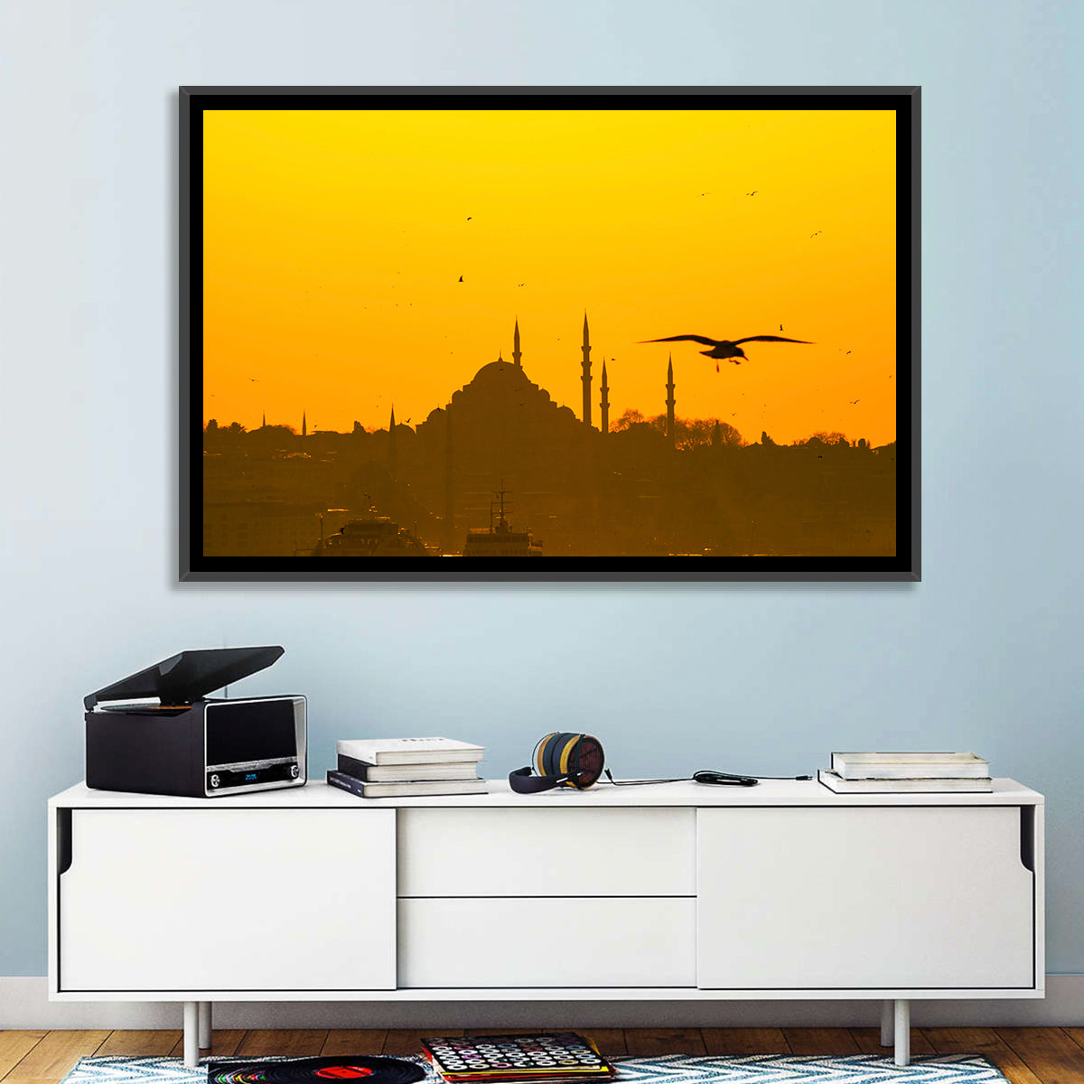 Süleymaniye Mosque Golden Hour Silhouette Wall Art