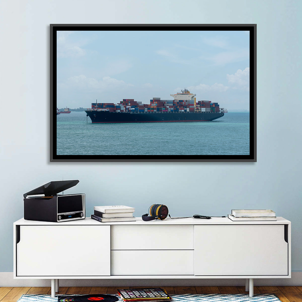Harbor Container Ship at Sea Wall Art
