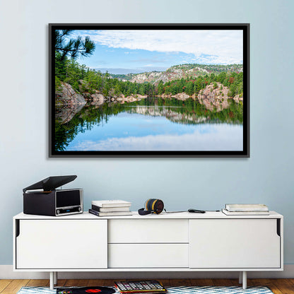 Mirror-quiet Lake and Pines Wall Art