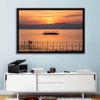 Albufera Sunrise Boat Silhouette Wall Art