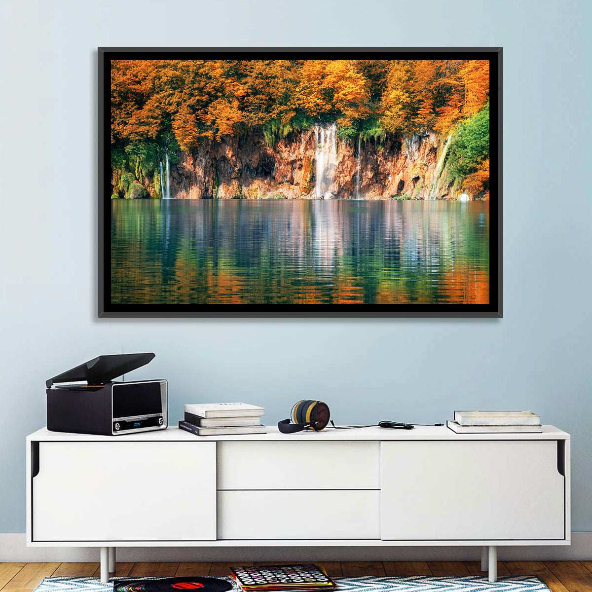 Autumn Reflections at Plitvice Lakes Wall Art
