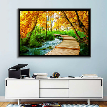 Plitvice Autumn Boardwalk Wall Art