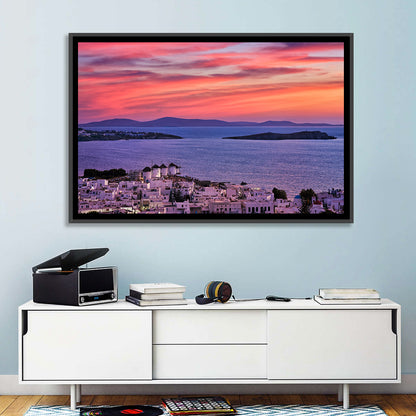 Mykonos Windmills at Sunset Wall Art