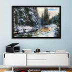 Winter Creek in Snowy Pines Wall Art