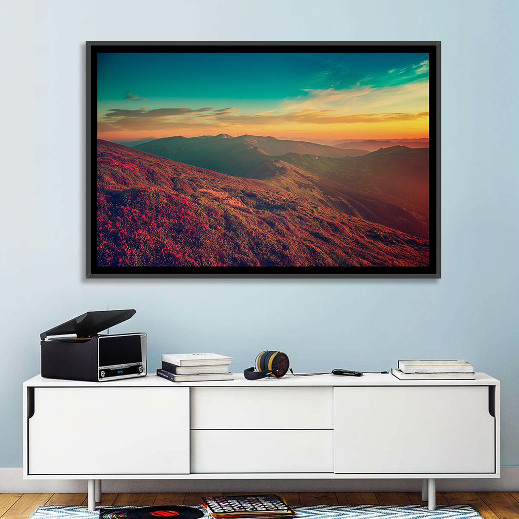Alpine Rhododendrons at Golden Sunrise Wall Art