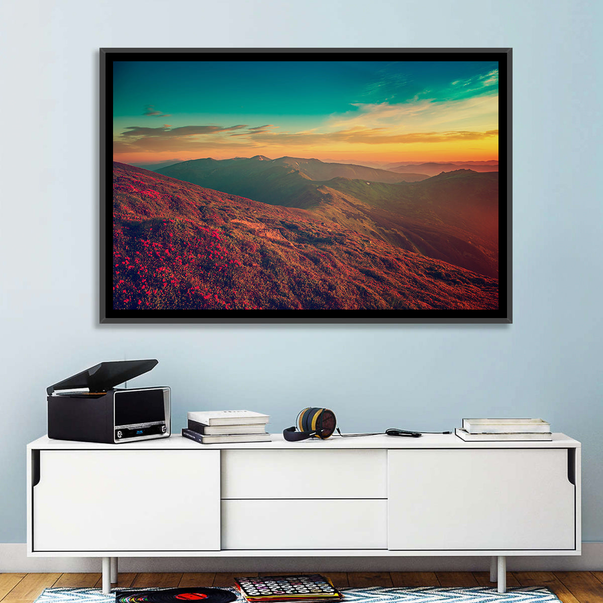 Alpine Rhododendrons at Golden Sunrise Wall Art