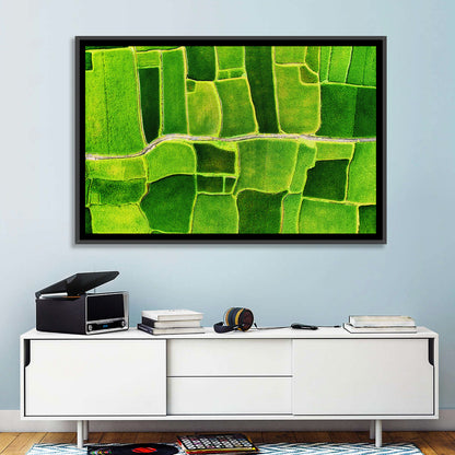 Verdant Rice Terrace Grid Wall Art