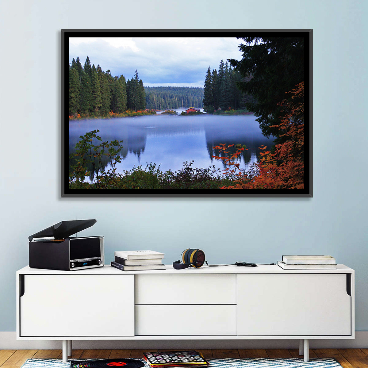 Lynn County Lake Cabin Reflection Wall Art